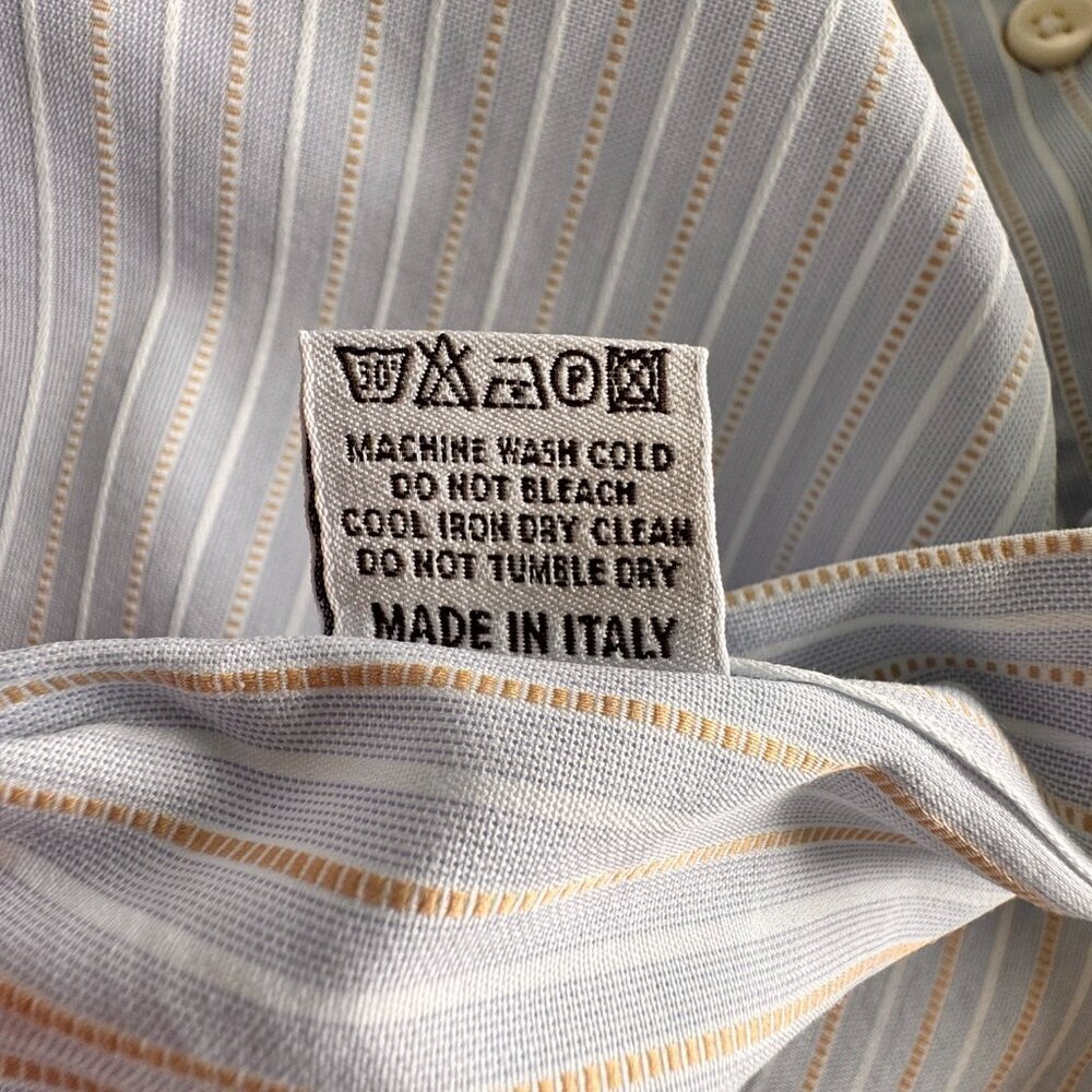 Canali Cotton Striped Long Sleeve Dress Shirt - Picture 9 of 10